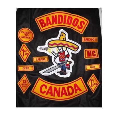 Free shipping bikers embroidery support bandidos mc 1% canada for jacket