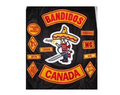 FREE SHIPPING BIKERS EMBROIDERY SUPPORT BANDIDOS MC 1% CANADA FOR JACKET