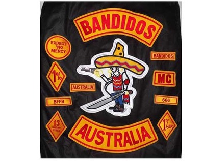 FREE SHIPPING BIKERS EMBROIDERY SUPPORT BANDIDOS MC 1% AUSTRALIA FOR JACKET