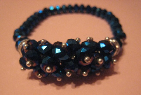 Metallic Blue Crystal Stretch Bracelet