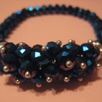 Metallic Blue Crystal Stretch Bracelet