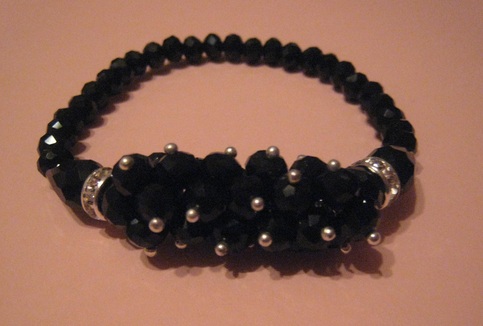 Jet Crystal Stretch Bracelet
