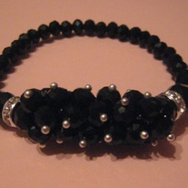 Jet Crystal Stretch Bracelet
