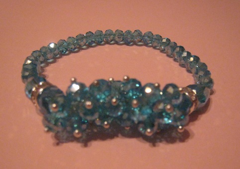 Aquamarine Crystal Stretch Bracelet