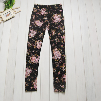 Floral see through leggings