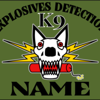 Explosives Detection K-9 Skull kennel tag - Thumbnail 2