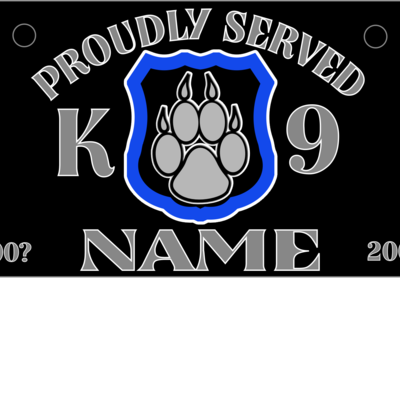 K-9 shield kennel tag