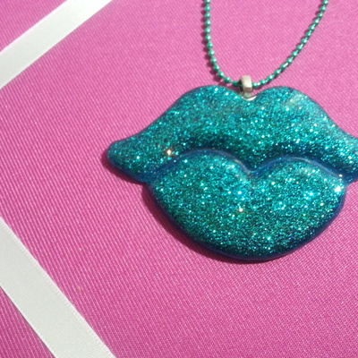 Glitter blue lips