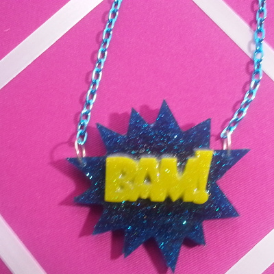 Teal bam! necklace
