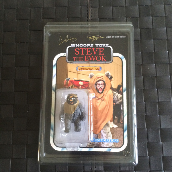 Star Wars parody "Steve the Ewok" carded resin figure