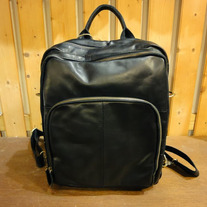 Mini Black Leather Backpack