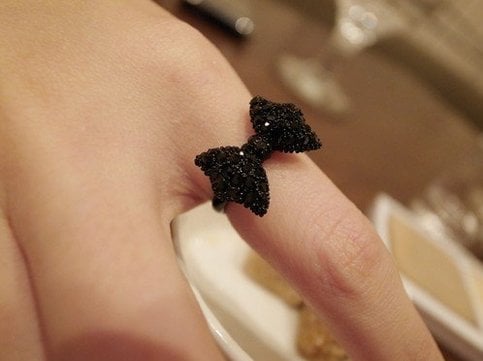 Black Bow Adjustable Ring