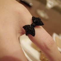 Black Bow Adjustable Ring
