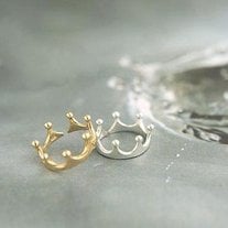 Dainty Crown Ring in Gold or Silver