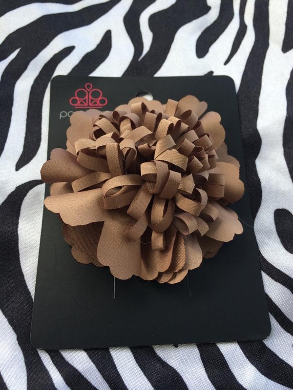 brown flower hair clip