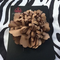 brown flower hair clip
