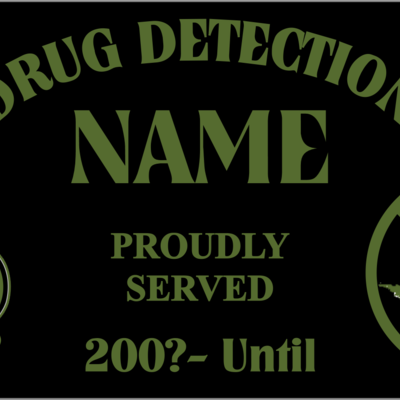 Drug detection k-9 paw kennel tag