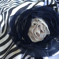 blue net flower headband