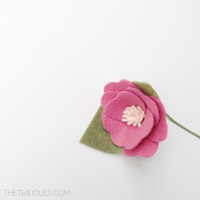 Mini Poppy Inspired Felt Flower - Double Layer - Thumbnail 2