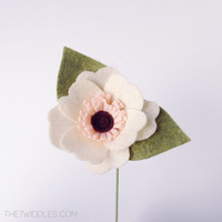 Anemone Inspired Felt Flower - Medium - Thumbnail 1