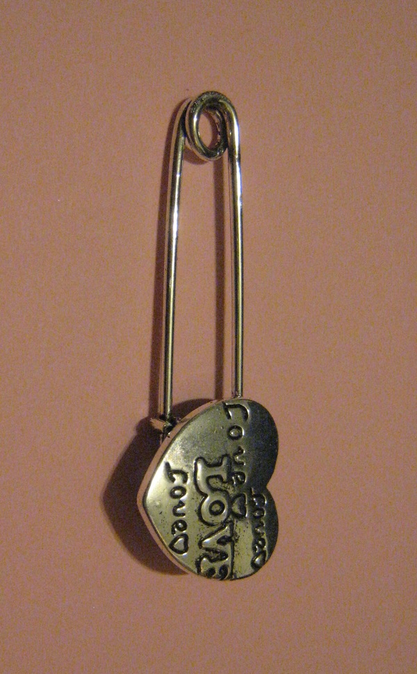 Silvered Heart Brooch