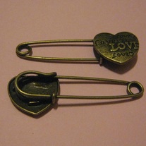 Bronzed Heart Brooch