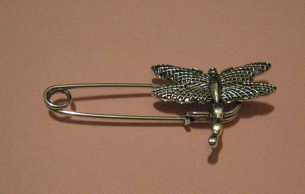 Silvered Dragonfly Brooch