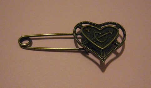 Bronzed Heart Brooch