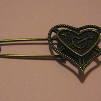 Bronzed Heart Brooch