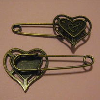 Bronzed Heart Brooch