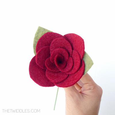 Rose inspired felt flower - large