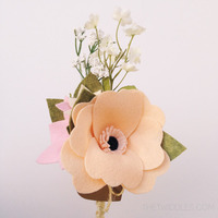 *Ready to Ship* Mini Peach & Pink Felt Flower Bouquet - Thumbnail 3