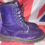 VINTAGE Vegan Purple Crushed Velvet Dr Doc Martens - Hippy - UK 4*EU 37*USL 6-2