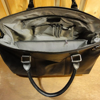 Sleek Black Workbag - Leather - Thumbnail 4
