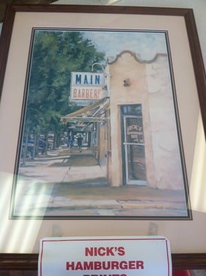 Nick's hamburgers print