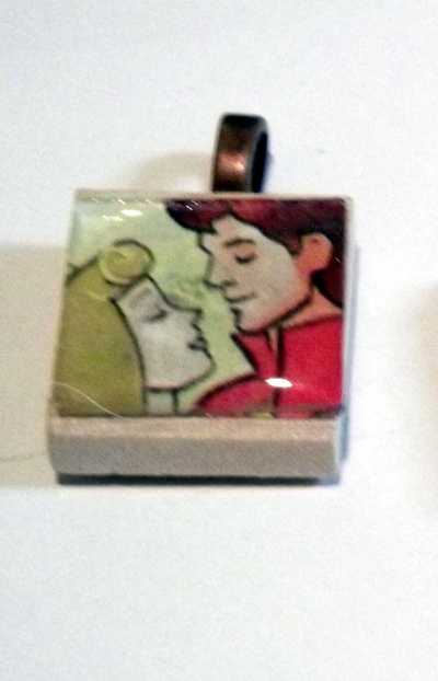 Sleeping beauty & prince charming scrabble pendant