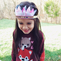 Felt Feather Crown - Pink & Yellow's - Thumbnail 1