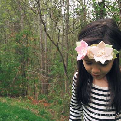 Felt flower crown - pink & yellow's (5ct.)