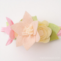 Felt Flower Crown - Pink & Yellow's (5ct.) - Thumbnail 1