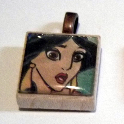 Jasmine scrabble pendant