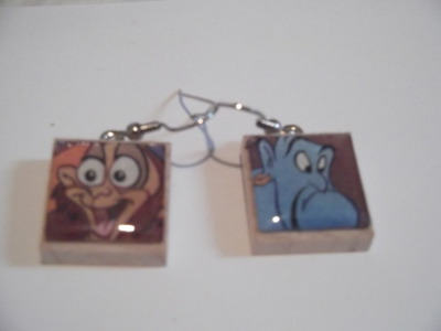 Genie & abu scrabble earrings