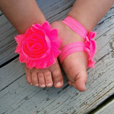 Barefoot baby sandals (hot pink)