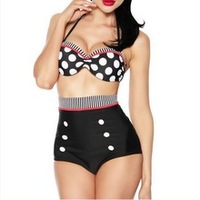 RETRO HIGH WAIST 2 PIECE SWIMWEAR - Thumbnail 1