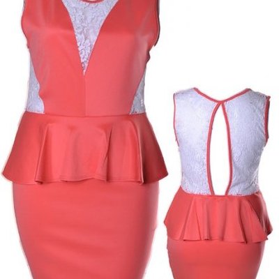 Plus size peaches and cream dress