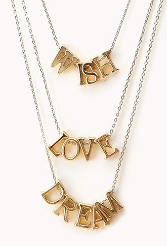 "Wish" "Love" "Dream" Necklaces