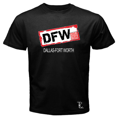 "dfw" dallas-fort worth qr code t-shirt