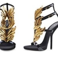 GOLD LEAF STILETTO HEEL - Thumbnail 1