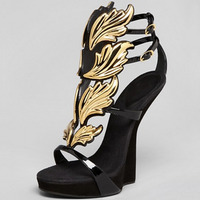 Copy of GOLD LEAF  WEDGE HEEL - Thumbnail 1