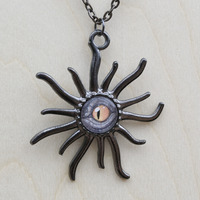 OOAK watercolor pendant "Eye of an elder God" - Thumbnail 1