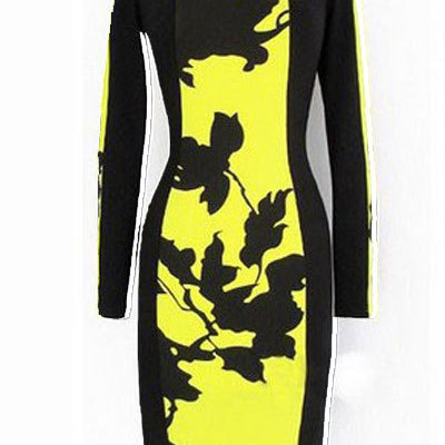 Autumn leaves o-neck dress